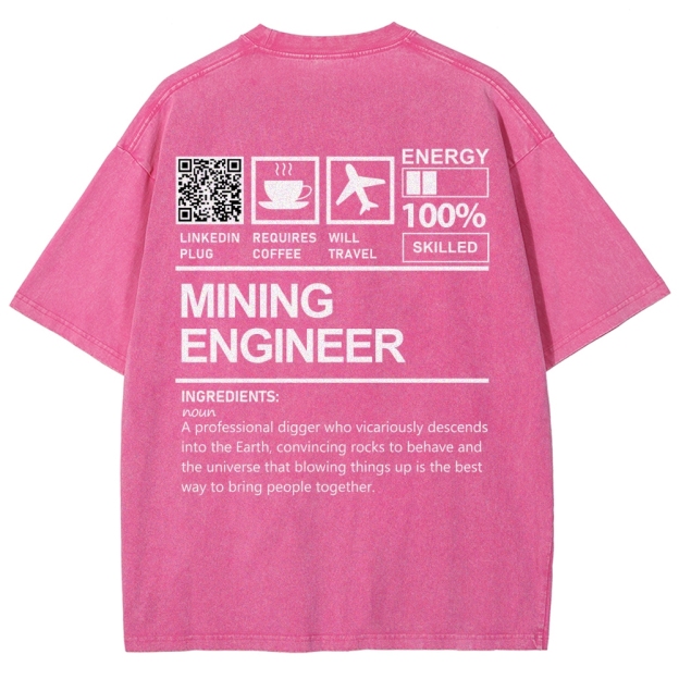 Mining Engineer Addcustom QR Code Unisex Fit Washed T-Shirt