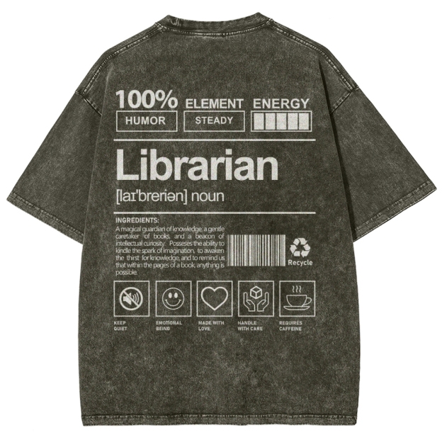 Librarian Unisex Fit Washed T-Shirt