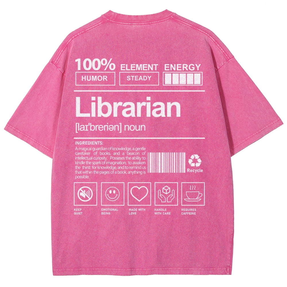 Librarian Unisex Fit Washed T-Shirt