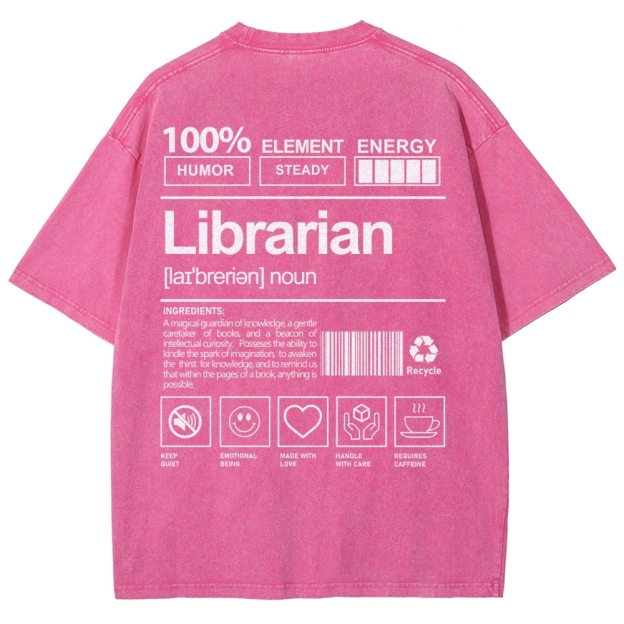 Librarian Unisex Fit Washed T-Shirt