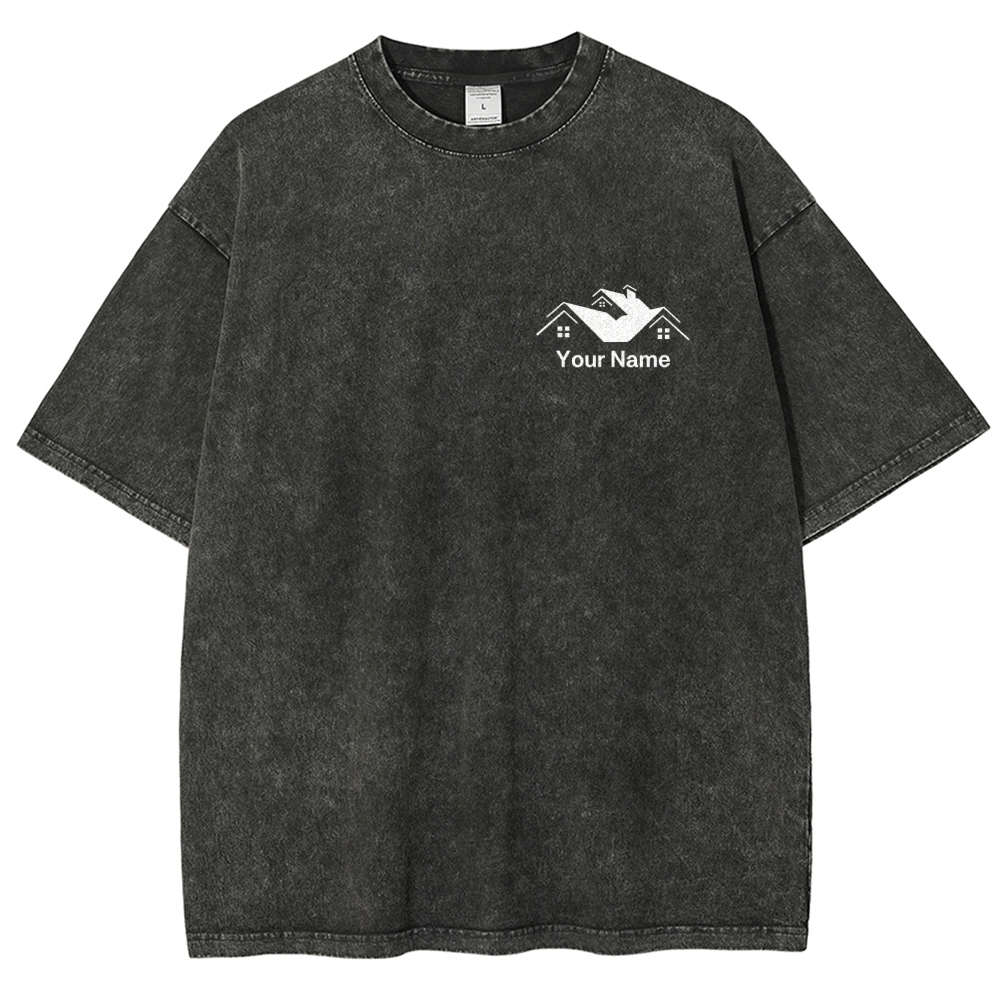 Real Estate Agent Addcuston QR Code Unisex Fit Washed T-Shirt