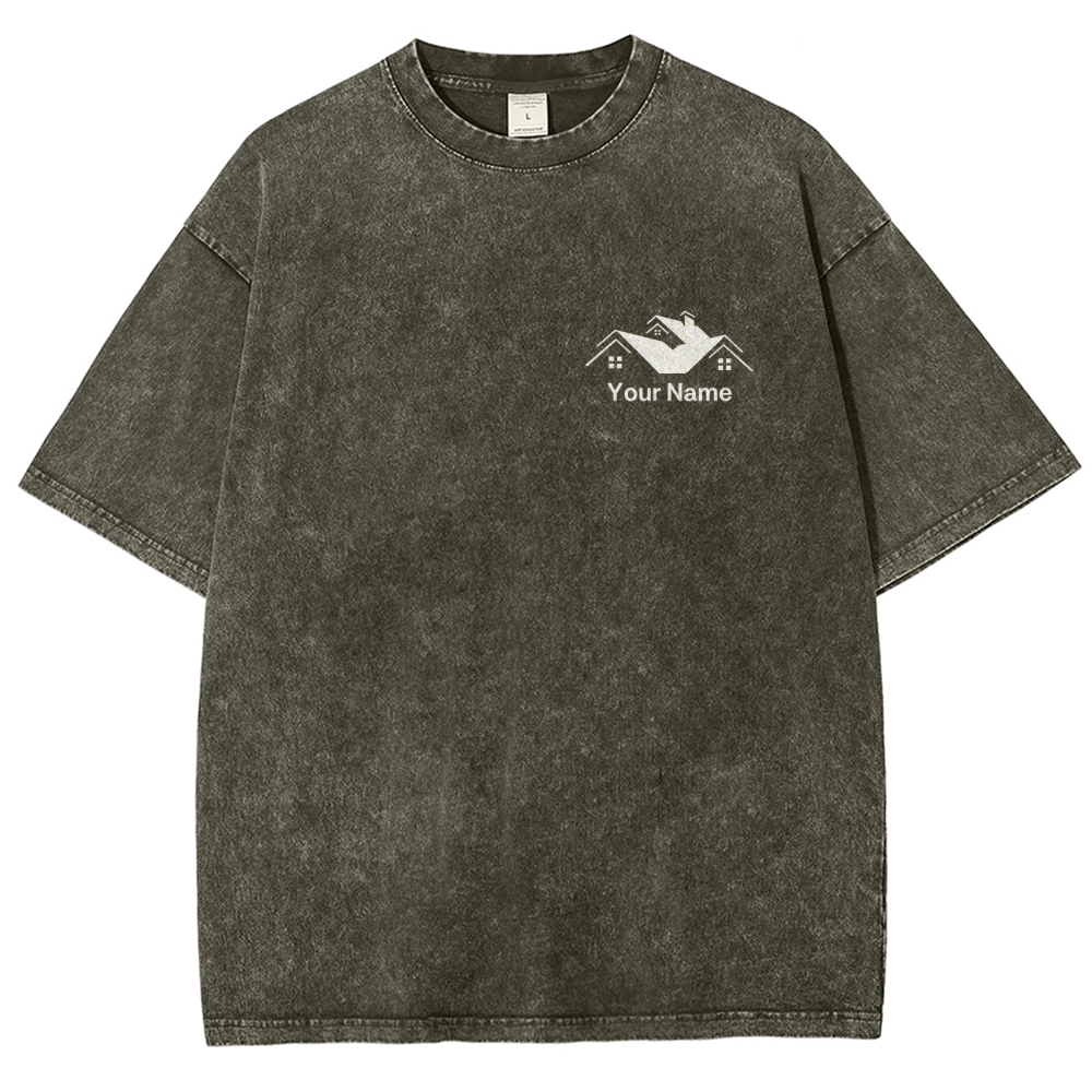 Real Estate Agent Addcuston QR Code Unisex Fit Washed T-Shirt