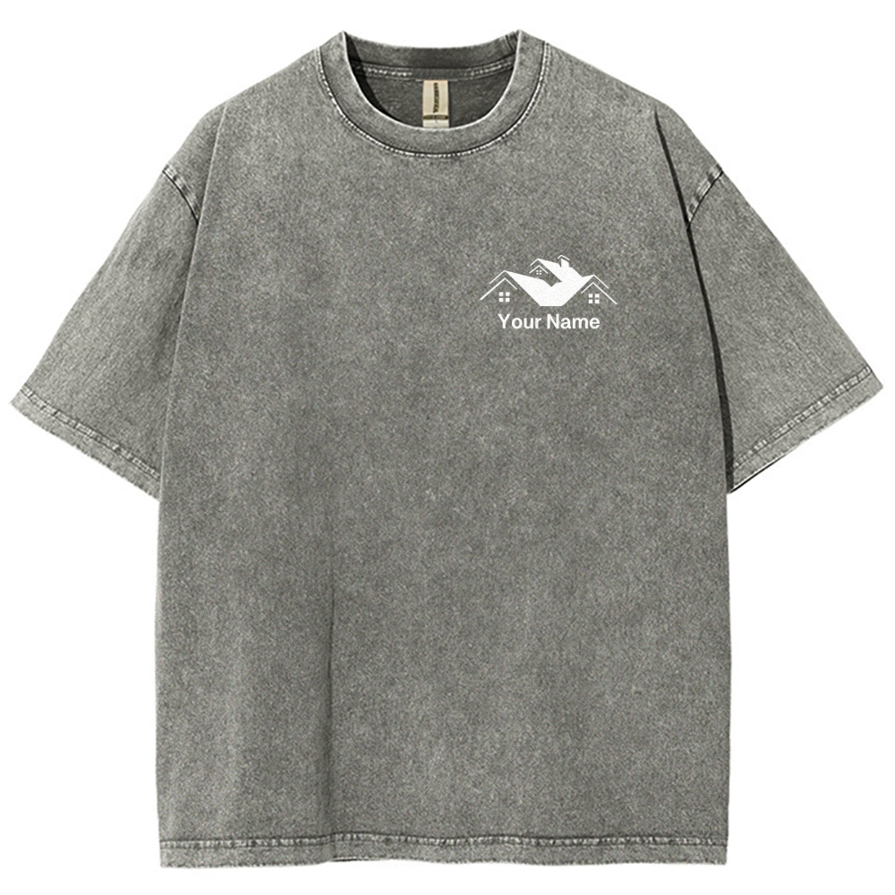 Real Estate Agent Addcuston QR Code Unisex Fit Washed T-Shirt