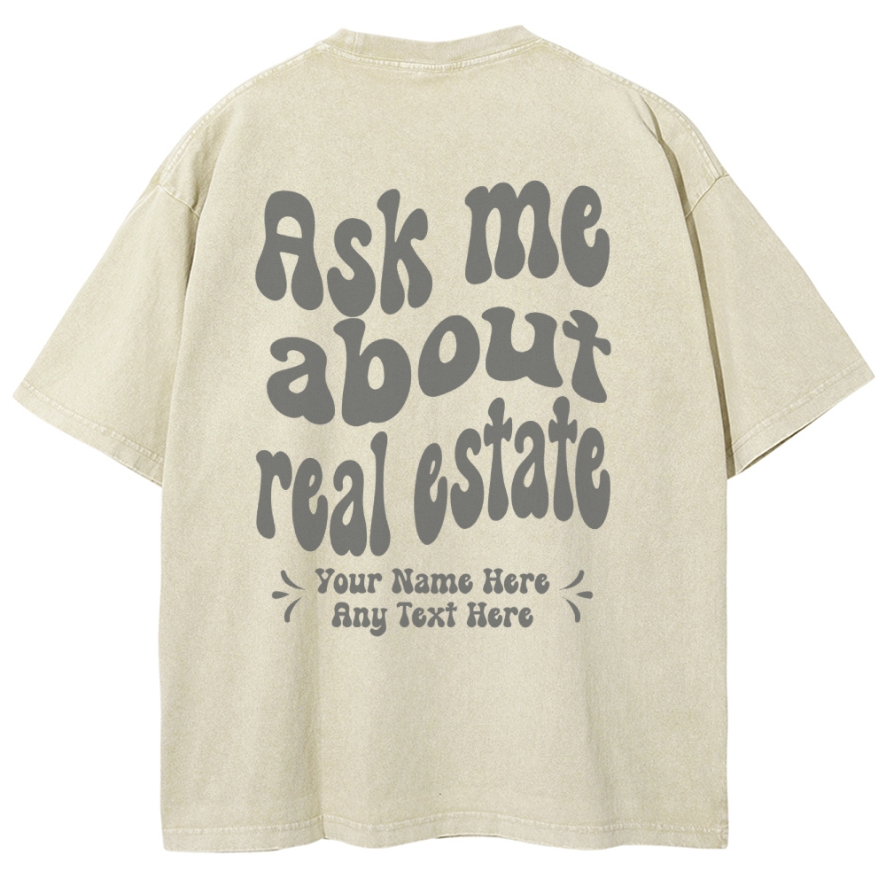 real estate addcustom Unisex Fit Washed T-Shirt
