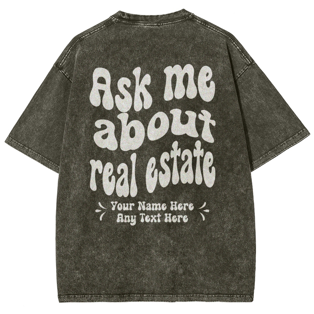 real estate addcustom Unisex Fit Washed T-Shirt