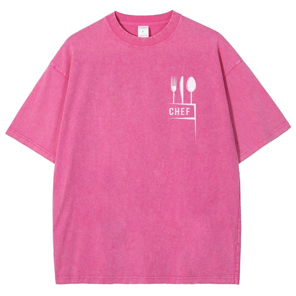 chef Unisex Fit Washed T-Shirt Customscool