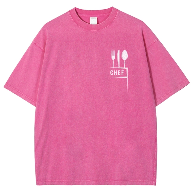 chef Unisex Fit Washed T-Shirt Customscool