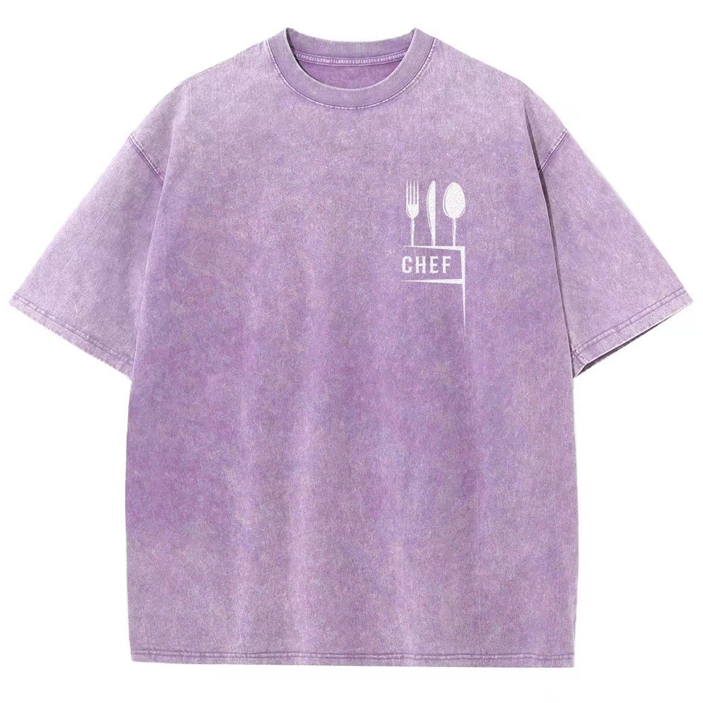 chef Unisex Fit Washed T-Shirt Customscool