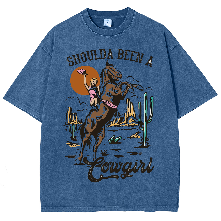 Shoulda Been A Cowgirl Washed Oversized T-Shirt