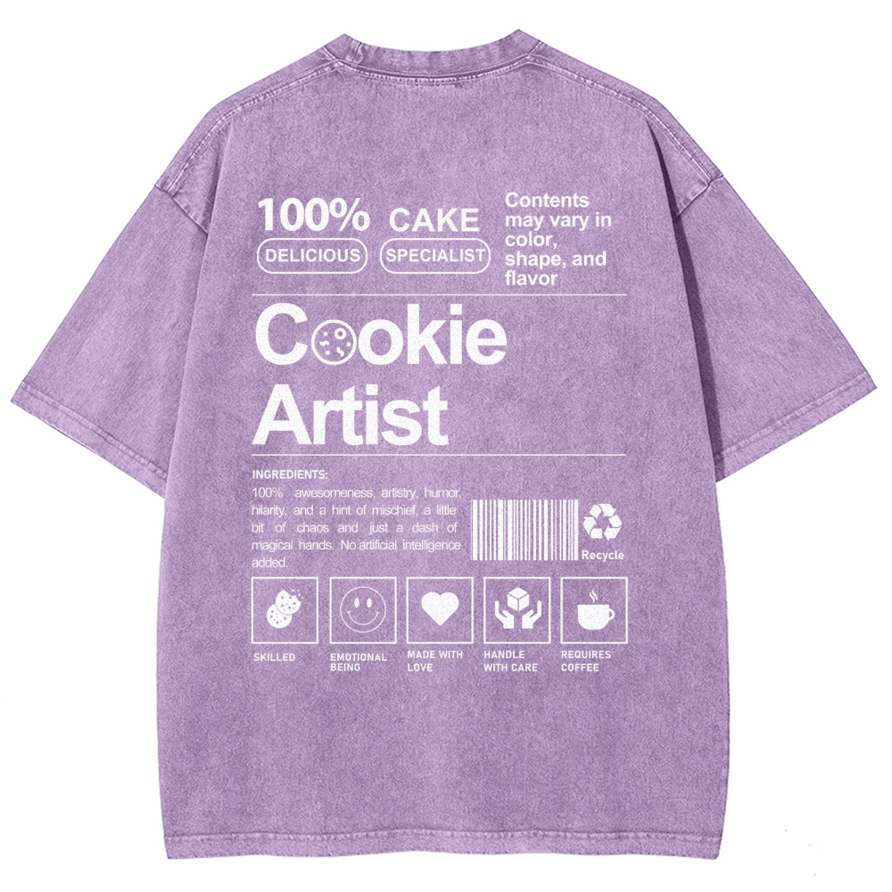 Cookie Artist Unisex Fit Washed T-Shirt Customscool