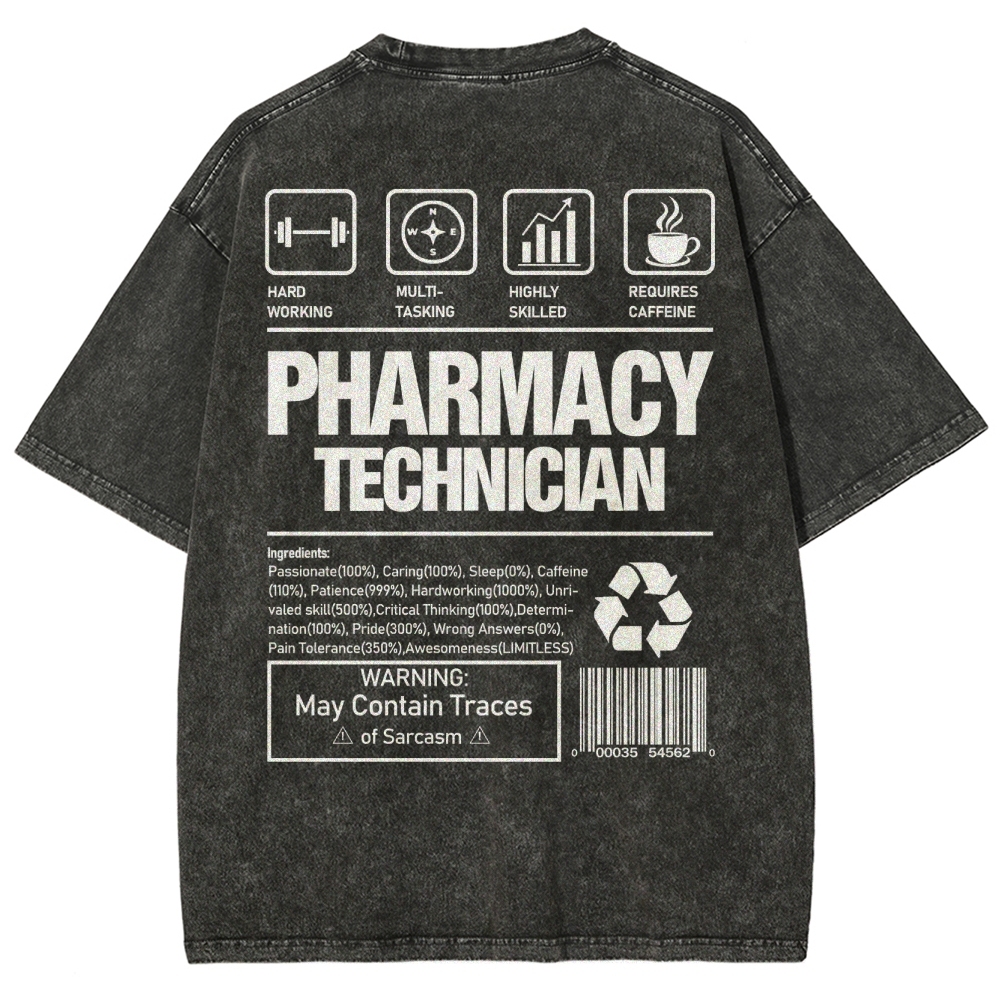 Pharmacy Technician Unisex Fit Washed T-Shirt Customscool
