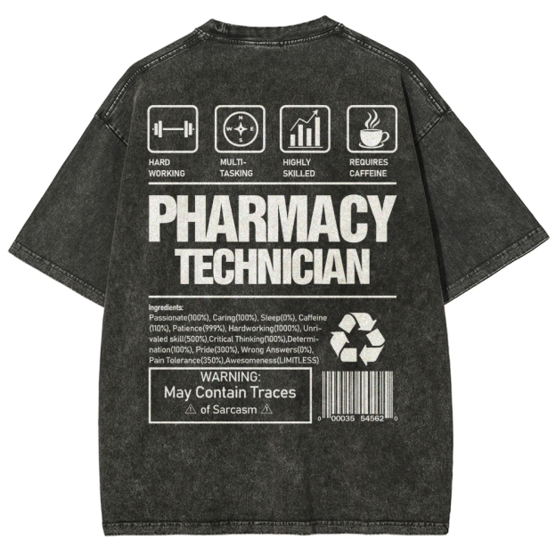 Pharmacy Technician Unisex Fit Washed T-Shirt Customscool