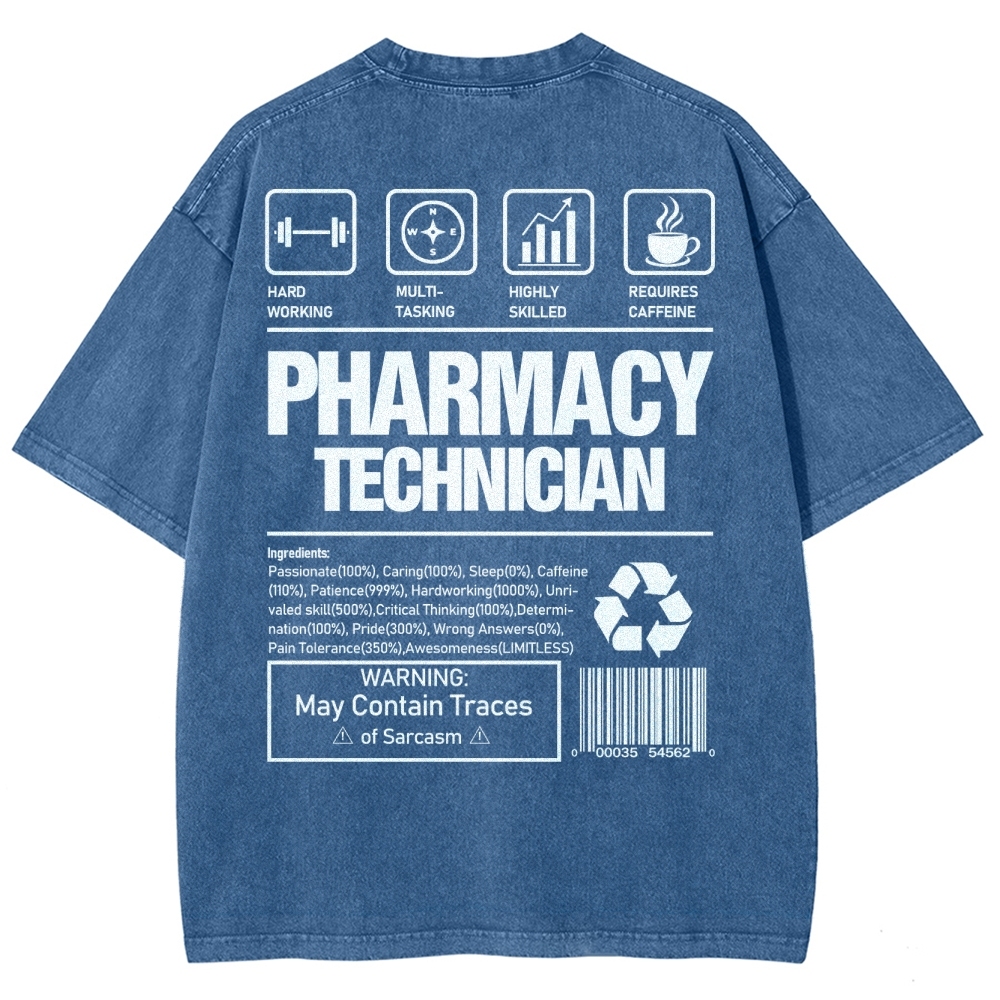 Pharmacy Technician Unisex Fit Washed T-Shirt Customscool