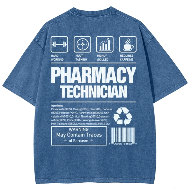 Pharmacy Technician Unisex Fit Washed T-Shirt Customscool