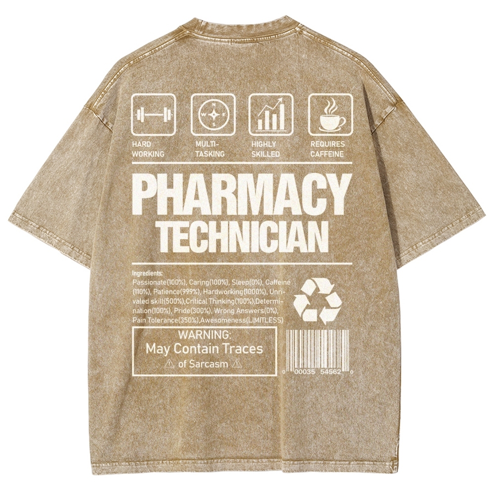 Pharmacy Technician Unisex Fit Washed T-Shirt Customscool