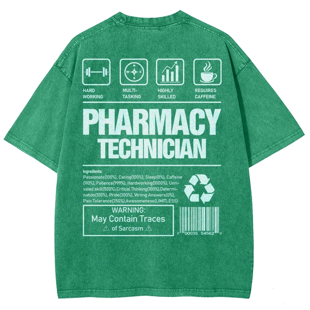 Pharmacy Technician Unisex Fit Washed T-Shirt Customscool