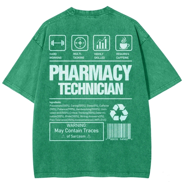 Pharmacy Technician Unisex Fit Washed T-Shirt Customscool