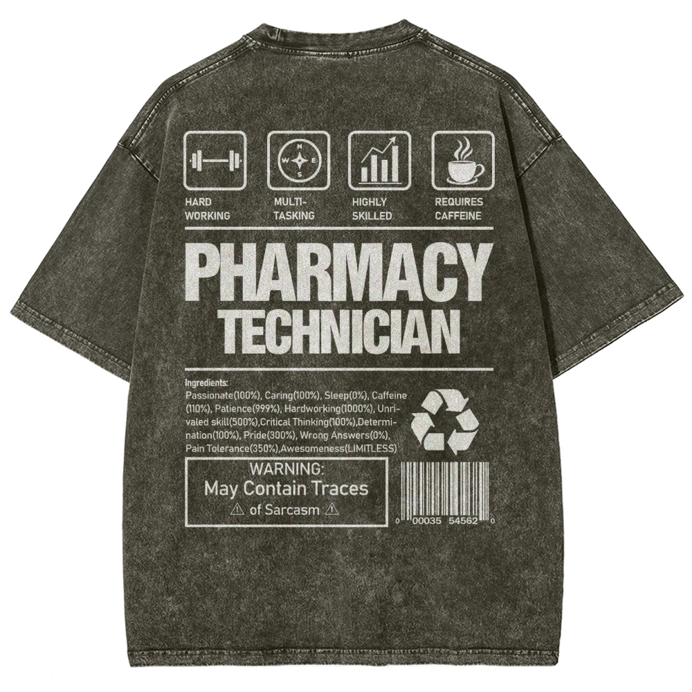 Pharmacy Technician Unisex Fit Washed T-Shirt Customscool
