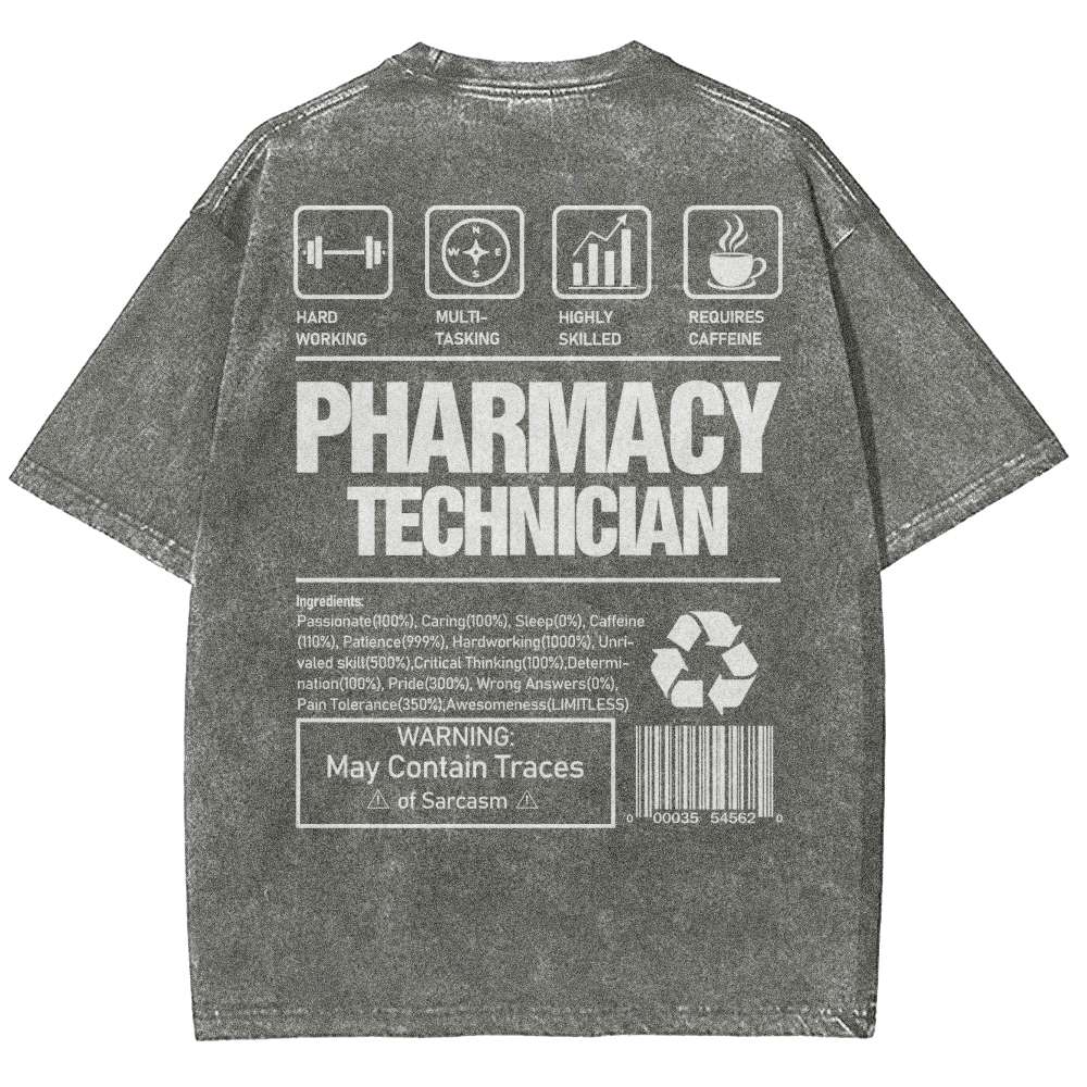 Pharmacy Technician Unisex Fit Washed T-Shirt Customscool