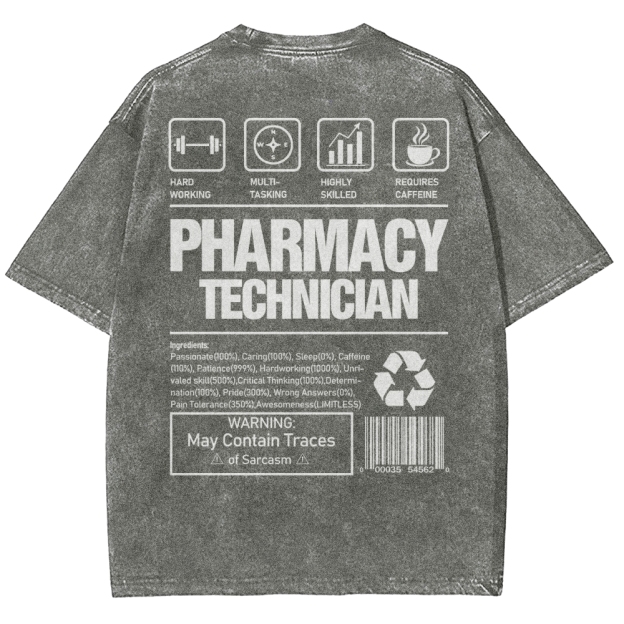 Pharmacy Technician Unisex Fit Washed T-Shirt Customscool