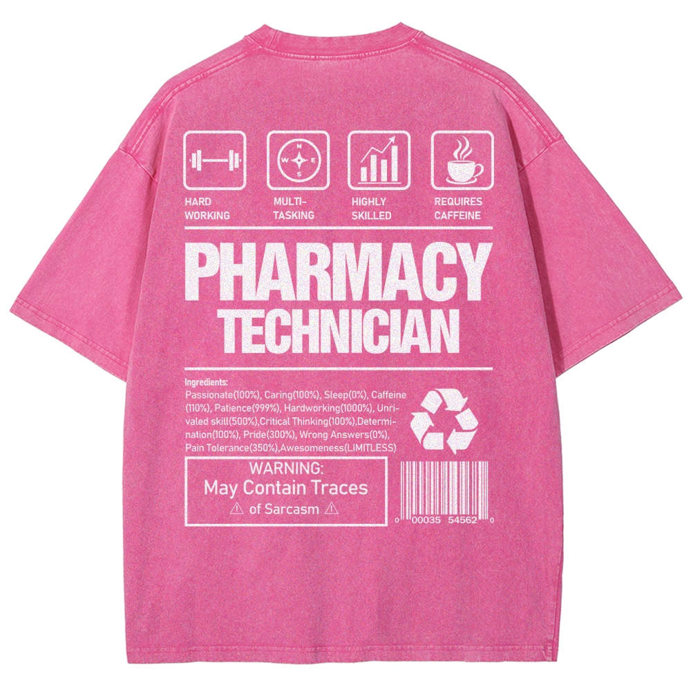 Pharmacy Technician Unisex Fit Washed T-Shirt Customscool