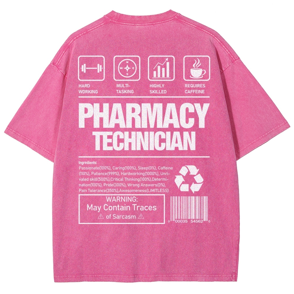 Pharmacy Technician Unisex Fit Washed T-Shirt Customscool