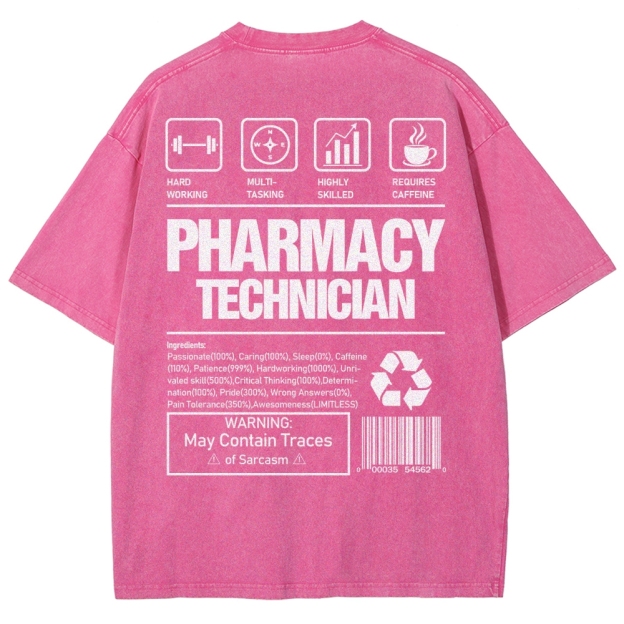 Pharmacy Technician Unisex Fit Washed T-Shirt Customscool