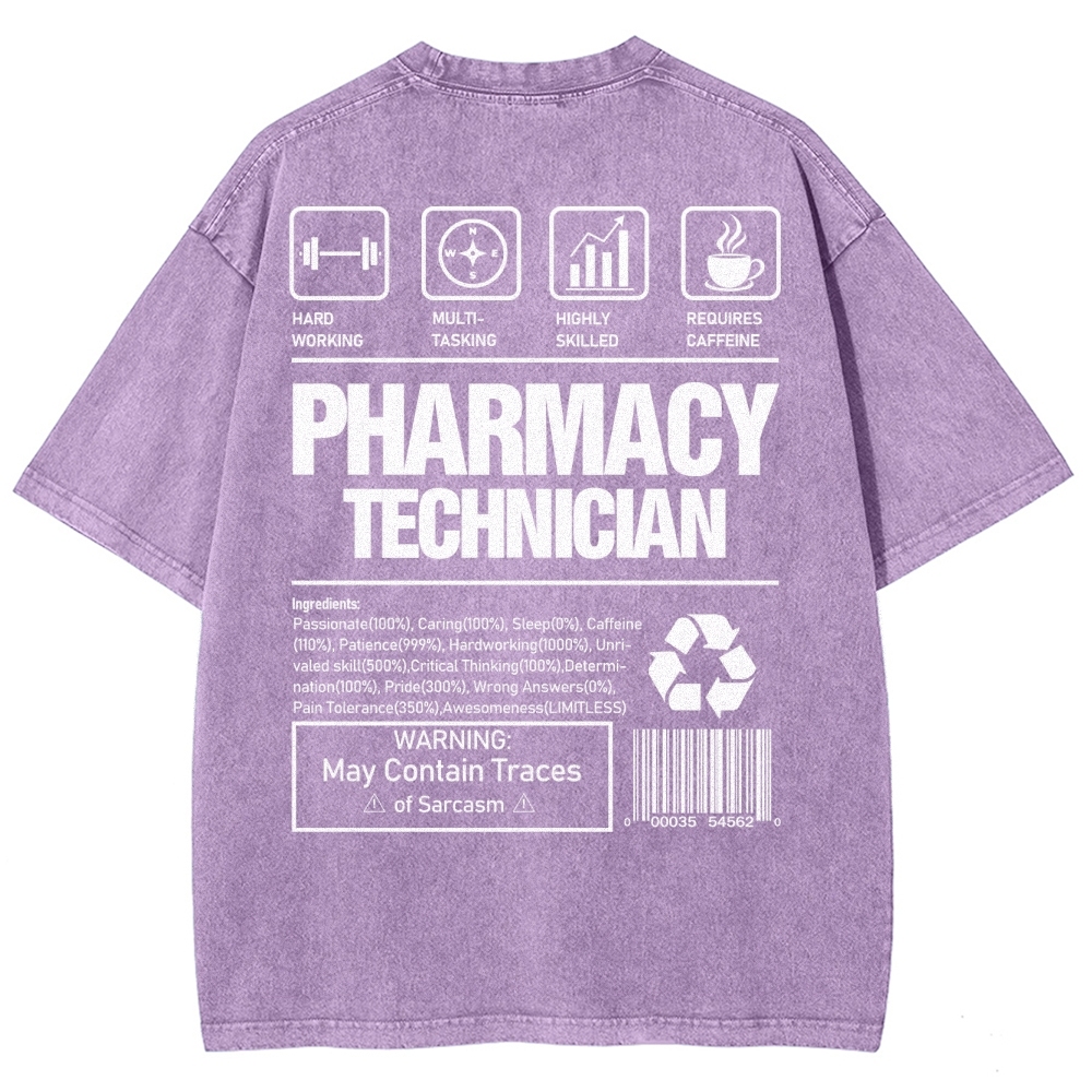 Pharmacy Technician Unisex Fit Washed T-Shirt Customscool