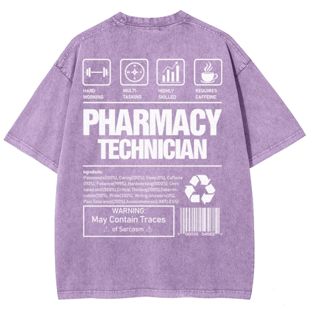 Pharmacy Technician Unisex Fit Washed T-Shirt Customscool