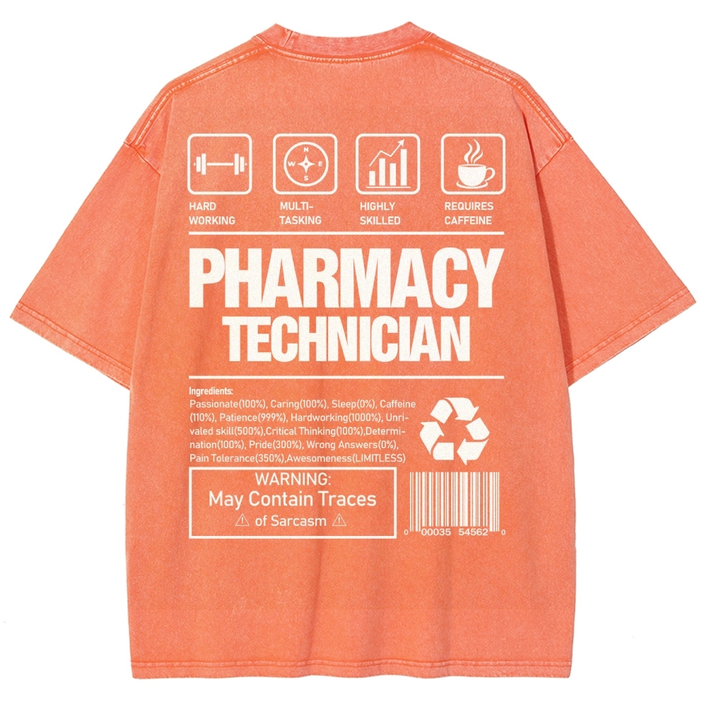 Pharmacy Technician Unisex Fit Washed T-Shirt Customscool