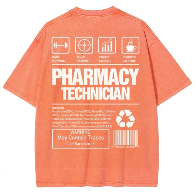 Pharmacy Technician Unisex Fit Washed T-Shirt Customscool