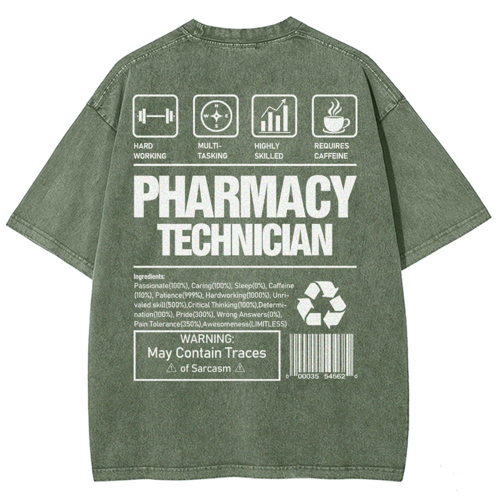 Pharmacy Technician Unisex Fit Washed T-Shirt Customscool