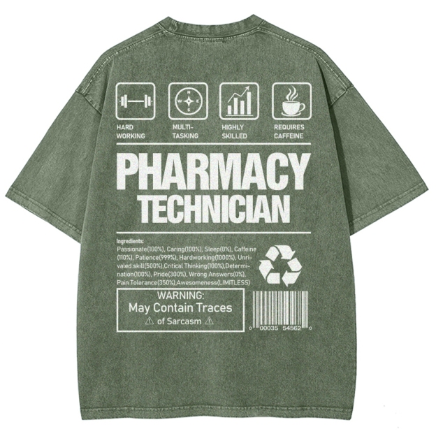 Pharmacy Technician Unisex Fit Washed T-Shirt Customscool