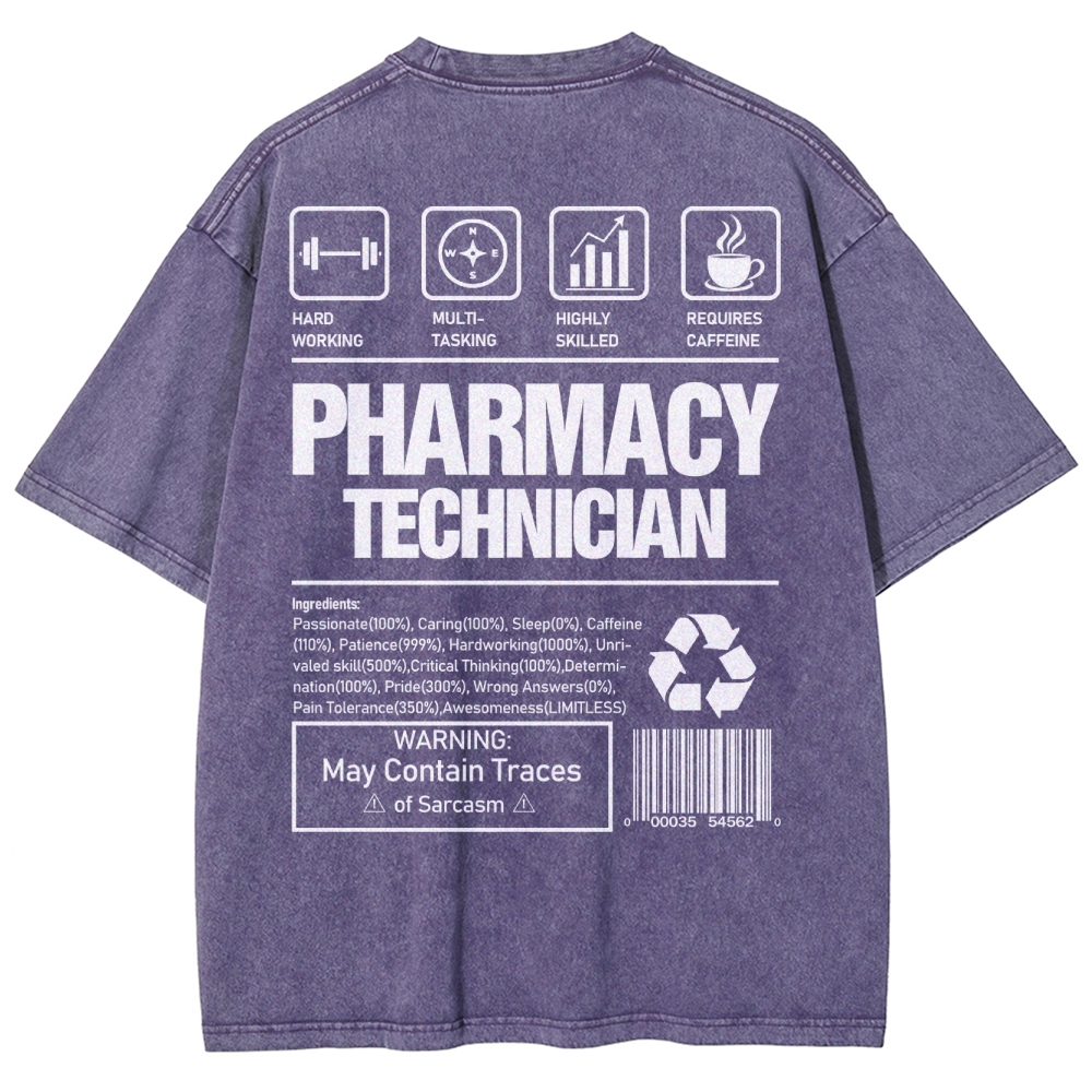 Pharmacy Technician Unisex Fit Washed T-Shirt Customscool