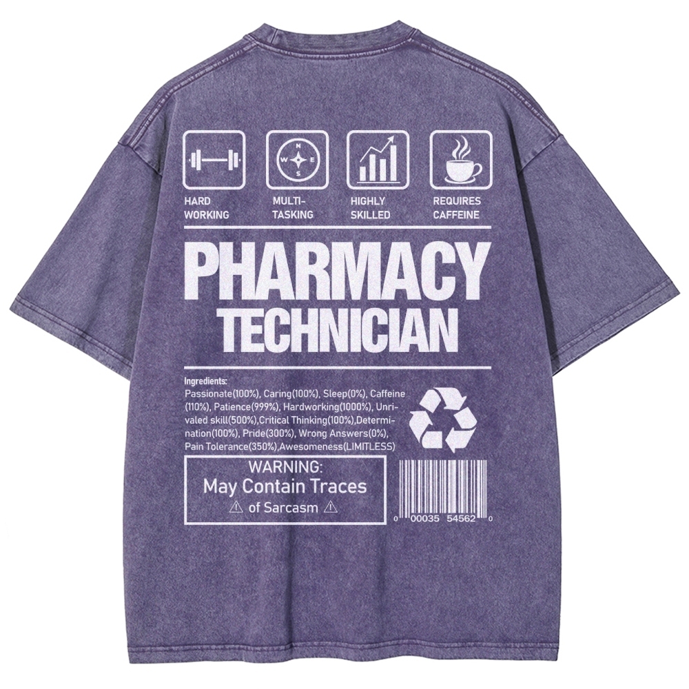 Pharmacy Technician Unisex Fit Washed T-Shirt Customscool