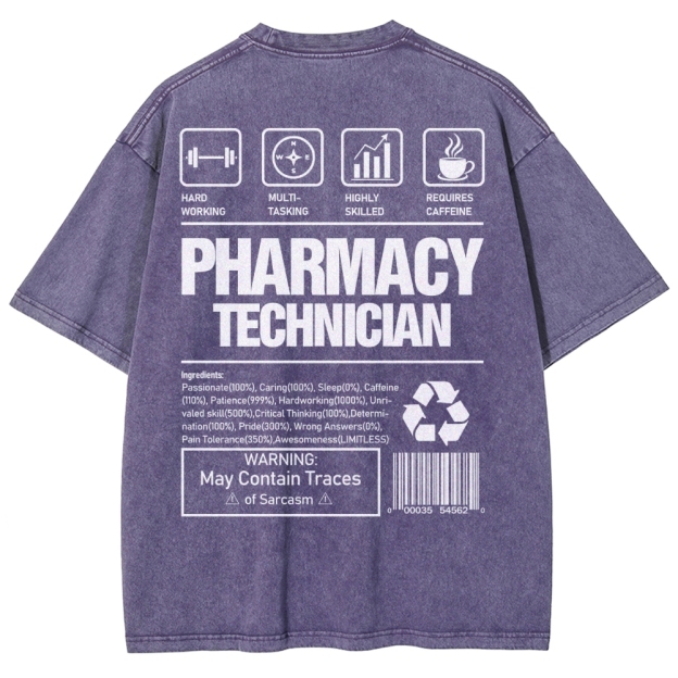 Pharmacy Technician Unisex Fit Washed T-Shirt Customscool