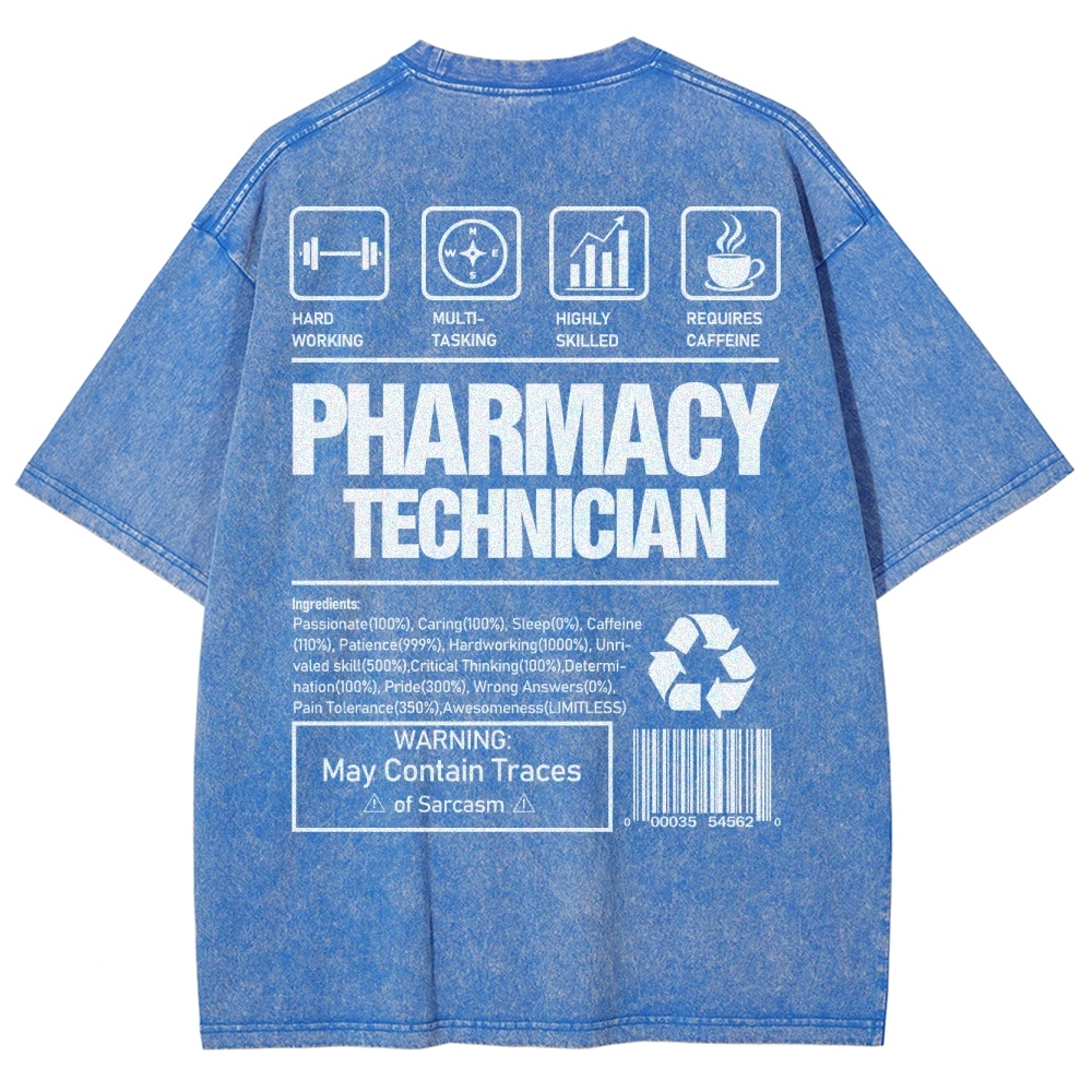 Pharmacy Technician Unisex Fit Washed T-Shirt Customscool