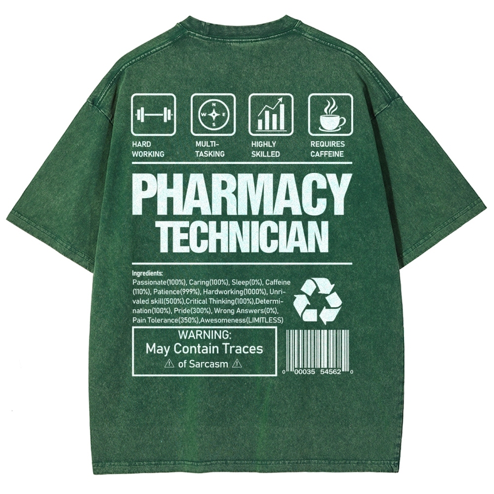 Pharmacy Technician Unisex Fit Washed T-Shirt Customscool
