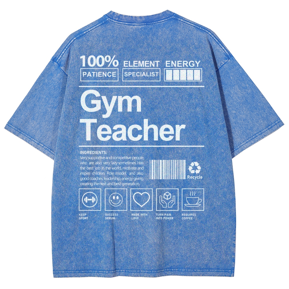 Gym Teacher Unisex Fit Washed T-Shirt Customscool