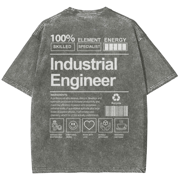 Industrial Engineer Unisex Fit Washed T-Shirt Customscool