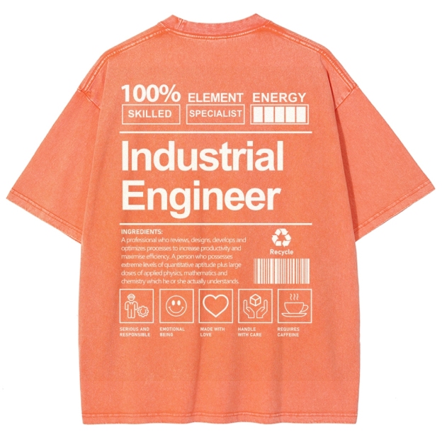 Industrial Engineer Unisex Fit Washed T-Shirt Customscool