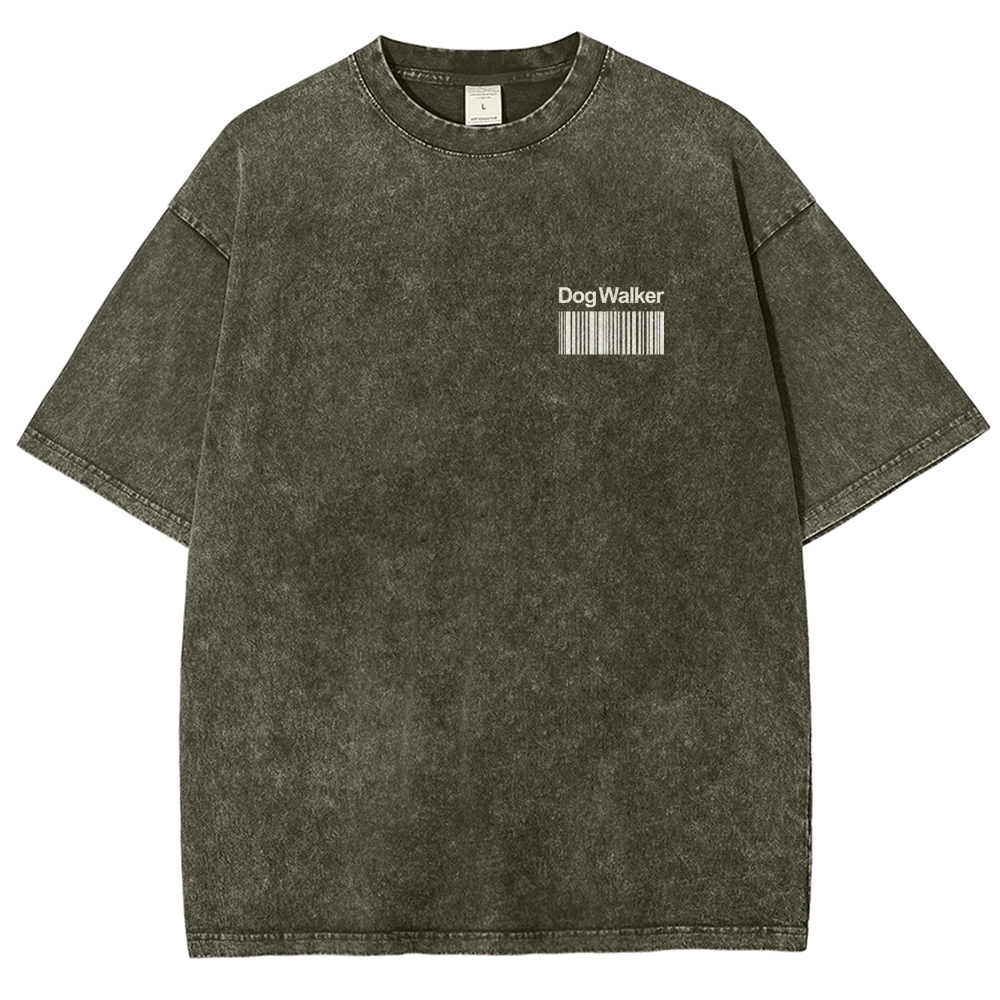 Dog Walker Addcustom Unisex Fit Washed T-Shirt