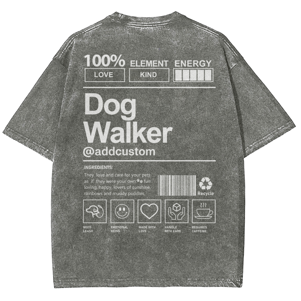 Dog Walker Addcustom Unisex Fit Washed T-Shirt