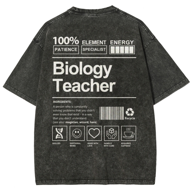 Biology Teacher Unisex Fit Washed T-Shirt Customscool