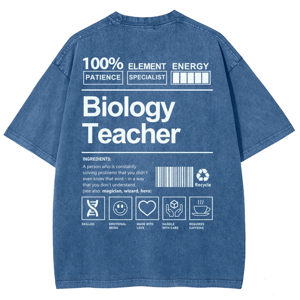 Biology Teacher Unisex Fit Washed T-Shirt Customscool