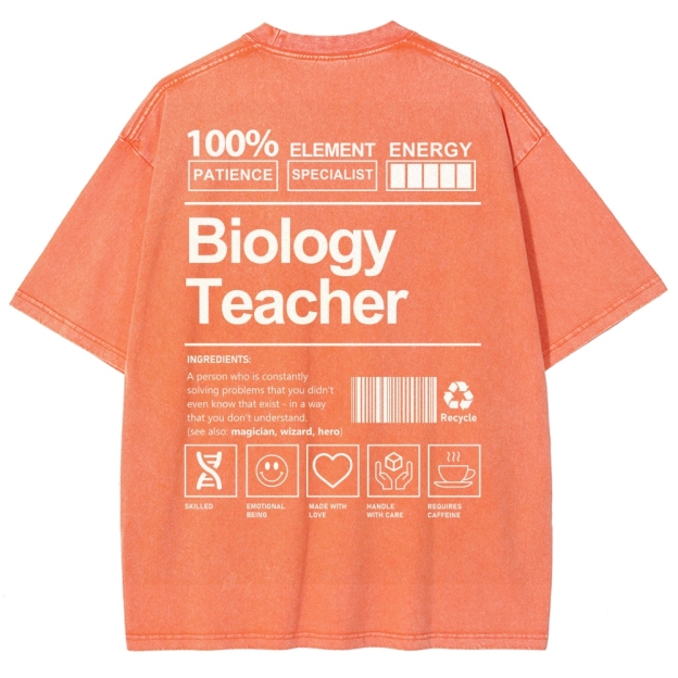 Biology Teacher Unisex Fit Washed T-Shirt Customscool