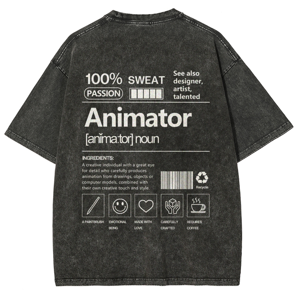 Animator Unisex Fit Washed T-Shirt Customscool