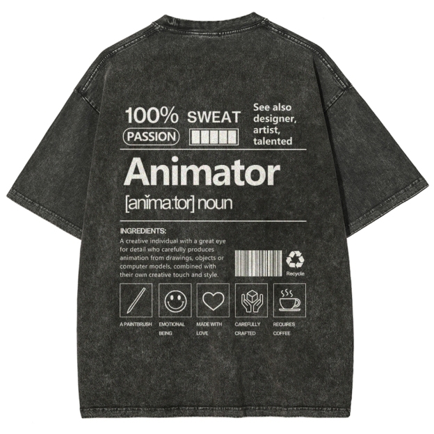 Animator Unisex Fit Washed T-Shirt Customscool