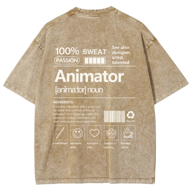 Animator Unisex Fit Washed T-Shirt Customscool