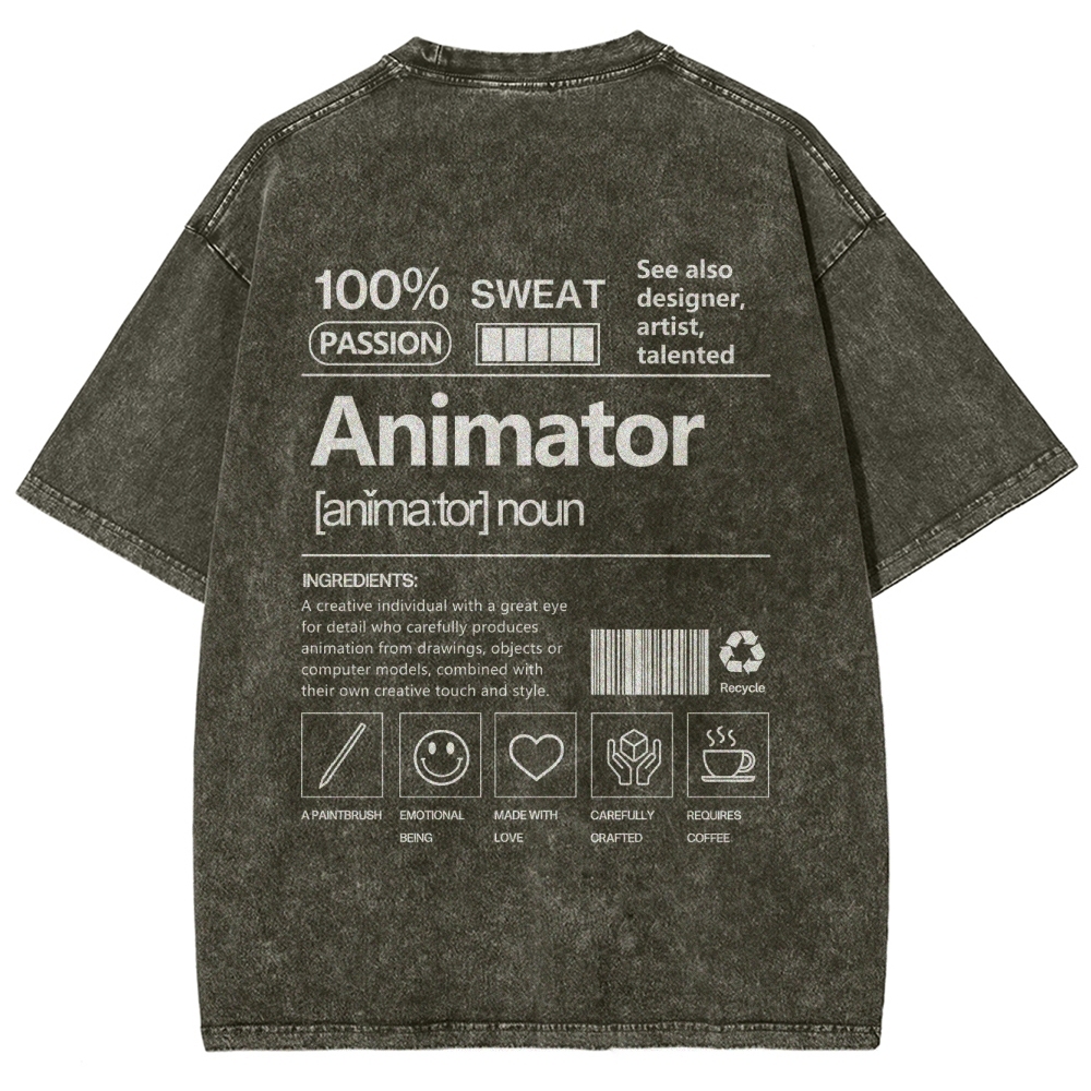 Animator Unisex Fit Washed T-Shirt Customscool